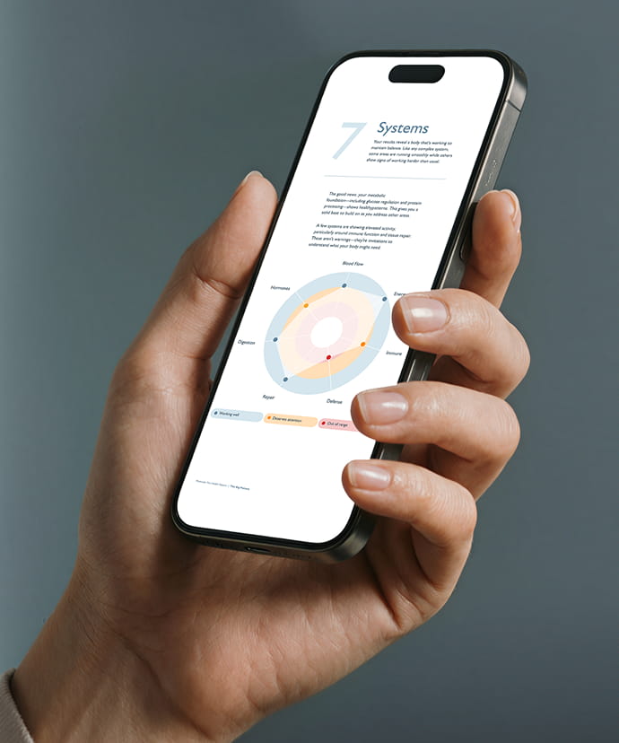 A smartphone held in a hand